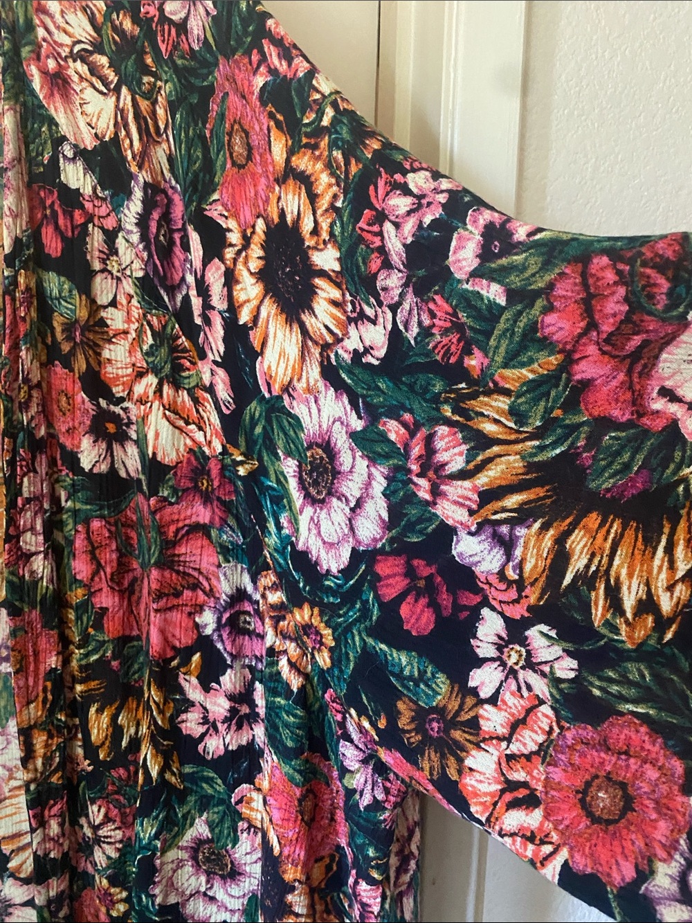 Billabong Floral Print Kimono - Pink, Green, Yellow, Orange, Black - Picture 2 of 4